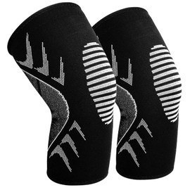 2 Pack Knee Brace, Knee Support for Women and Men, Breathable Anti-Slip Knee Compression Sleeve, Knee Brace for Arthritis, Joint Pain, Tendonitis, Meniscus Tear, Ligament Injury, Running (XL: 48-55cm)