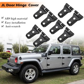 Black Door Hinge Cover Trim Exterior Accessories 8PCS for Jeep Wrangler JL JLU Sports Sahara Freedom Rubicon Unlimited Gladiator JT 2/4-Door 2018-2024