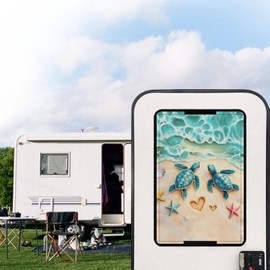 HUISEFOR Beach RV Door Window Shade Cover 25 X 16 Turtle Travel Trailer Door Window Shade for Camper Beach Hiking RV Accessories Gift for Birthday