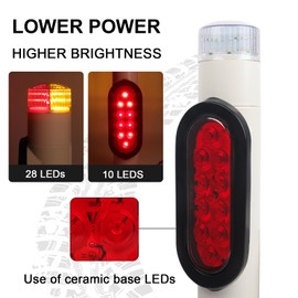 WUSHIXAN 2Pcs Boat Trailer Guide on Post Pipe Light Set, IP67 Waterproof Boat Trailer Guide Pole LED Lights, 12V PVC Pipe Lights for Guide on Post Sealed Submersible Running Turn Signal Brake