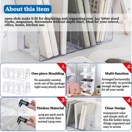 Lemical 2 Pack Thickend Clear Acrylic File Sorter Purse/Handbag Organizer Clutch Divider Kitchen Under Sink and Desktop Organizer