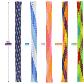 Menmamenma 10 Pcs Cat Spring Toys Set Colorful Nylon Mesh Sticks Interactive Cat Toy Flexible Tube for Indoor to Swat, Bite, Hunt, Interactive Spring Toys for Cats and Kittens