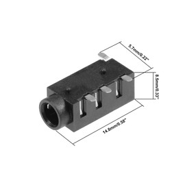 sourcing map 15Pcs PCB Mount 3.5mm 4 Pin Socket Headphone Stereo Jack Audio Video Connector Black PJ320D