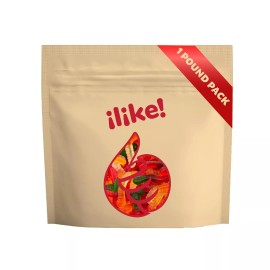 iLike! Mini Gummy Worms Candy, Assorted Fruit Flavors, 1-Pound (Pack of 2)
