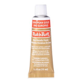 AMACO Rub n Buff Wax Metallic Finish - Rub n Buff European Gold 15ml Tube - Versatile Gilding Wax for Finishing Furniture Antiquing and Restoration - Rub and Buff Colors Single Tube