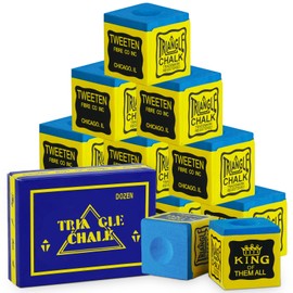 flintronic Billiard Chalk, 12 Pieces Snooker Chalk, Pool Cue Cube, Non-Slip Pool Cue Chalk, for Home, Bars, Tournaments, Games - Blue