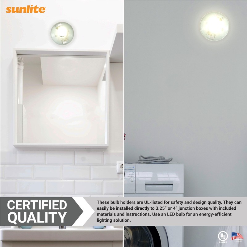 6 Pack Sunlite E196 PORCELAIN LAMP HOLDER MEDIUM BASE E26