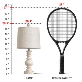 BOBOMOMO Tradition 20.5" Rustic Table Lamp Set of 2 for Living Room Farmhouse Bedside Desk Lamps Bedroom Nightstand Vintage Lamps Linen Washed（Suitable for Decorating Small Areas）