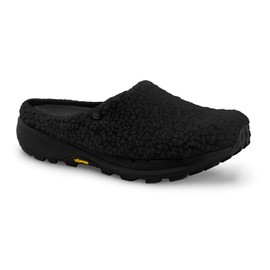 Topo Athletic Women's Revive Lightweight Comfortable 3MM Drop Recycled Fleece Natural Recovery Shoes, Everyday Wear Slippers, Black/Black, Size 7.5