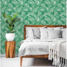 Opalhouse Peel & Stick Removable Wallpaper Tropical Leaves Green/White   27.5 SF