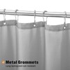 MitoVilla Extra Long Grey Shower Curtain Liner, Fabric Bath Curtain