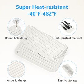 Quccefods Curling Iron Mats Oversize Heat Resistant Mat Silicone Hot Hair Tools Pad for Hair Straightener Flat Irons Hair Styling Tools Countertop Protection Portable Travel Curling Mat 11"*8.26"