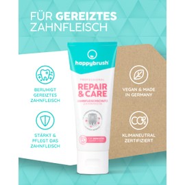 happybrush® Professional Toothpaste Repair & Care and SensitiveCare with Herbal Flavour - for Sensitive / Pain Sensitive Teeth - Double Pack (2 x 75 ml)