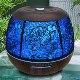 Essential Oil Diffuser for Home,500ML Aromatherapy Diffusers for Essential Oils Large Room with Cool Mist Humidifiers for Bedroom,7 Colors Changed & 3 Mist Mode Automatic Shut-Off - Turtle