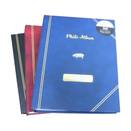 Butcher Pig Photo Album 200 Slots 6x4 Photographs Free Engraving (Black) 49