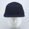 Solid Cotton Twill Square Flat Brim Adjustable Camper Cap (Navy)