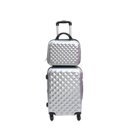 Lightweight Hardside 4-Wheel Spinner Luggage Set 20 INCH (SILVER)