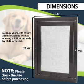 TonGass 7.87" x 11.42" Pet Screen Door Flap for Doggy Pet Screen Door Fits Dogs Cats Under 30 Lbs Small Dog Door Cat Screen Window Door for Exterior Door – Porch Screens and Window Screens - Black