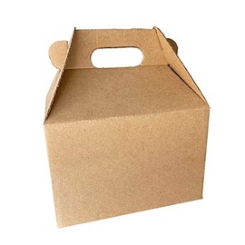Caja tipo lonchera, Boxlunch Cartón microcorrugado color Kraft. Paquete de 10 Piezas