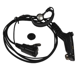 HQRP G Shape Earpiece Headset PTT Mic Compatible with Motorola DGP5550 / DGP8050 / DGP8550 / MTP850S / MTP830S / XPR6100 / XPR7850