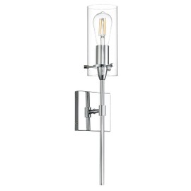 Chrome Wall Sconce Light Fixture, Indoor Glass Bathroom Sconce Wall Lighting