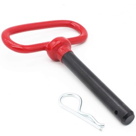 Dia. 5/8 x 4-1/2 inch Useable Length Red Handle Head Towing Hitch Pin and Clip Clevis Pin Hitch with Rubber-Coated Handle (1Pack)