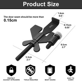 Upgraded Portable Door Lock Home Security Door Locker Privacy Perfect for Traveling Hotel Home Apartment College and Travel Lockdown Locks for Additional Safety, Pack of 2, Black