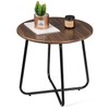 WDSHIYI Round Patio Metal Side Snack Table, Weather Resistant Outdoor