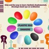 66 Pcs Plastic Egg Shakers Easter Egg Shaker Percussion Musical