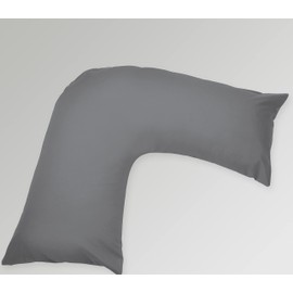 V Shaped Pillow Case Cover - 2 Pack Poly-Cotton Orthopedic Pillowcase To Fit V shape pillows For Back, Neck & Leg Support in Pregnancy, Maternity & Orthopaedic - Body Support Pillow (Grey)