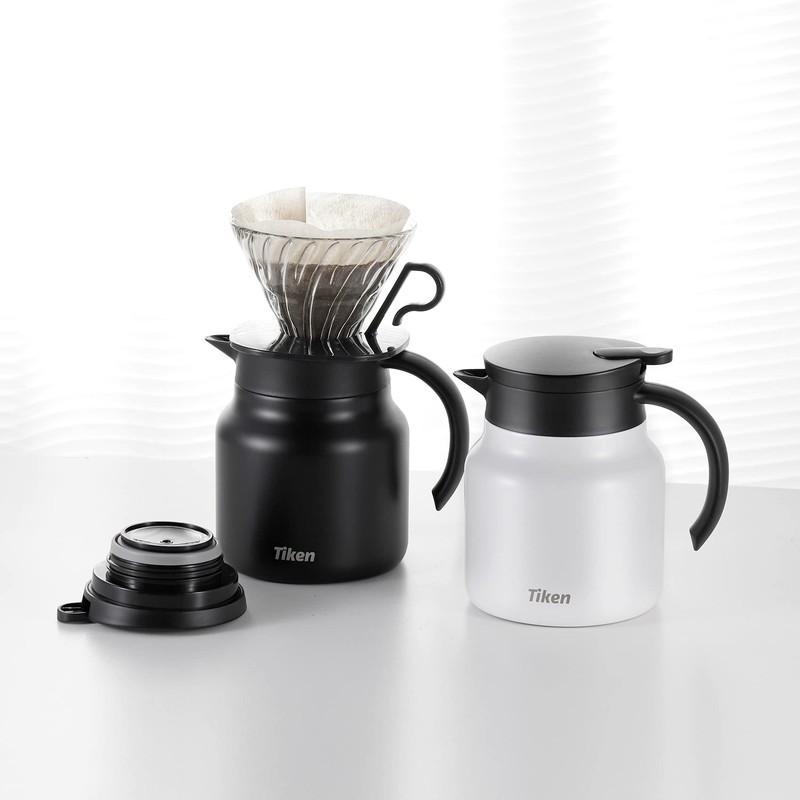 Tiken 800MLThermal Coffee Carafe Jug, Double Walled Stainless Steel Insulated