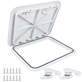 ORLANG Boat Hatch Deck Hatch Access Hatch & Lid,20" X 18"(510mm x460mm) Marine Hatch Marine Access Hatch Rectangle, Boat Hatch Lids for Boat Caravan RV,Includes Two Replacement Handles (White)