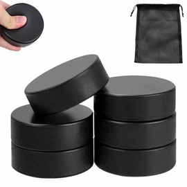 Botattraeck 6 PCS Foam Hockey Pucks Diameter 3 Inch Ice Hockey Pucks Soft Hickey Pucks Bulk with Storage Bag for Practicing Classic Training Indoor Floor