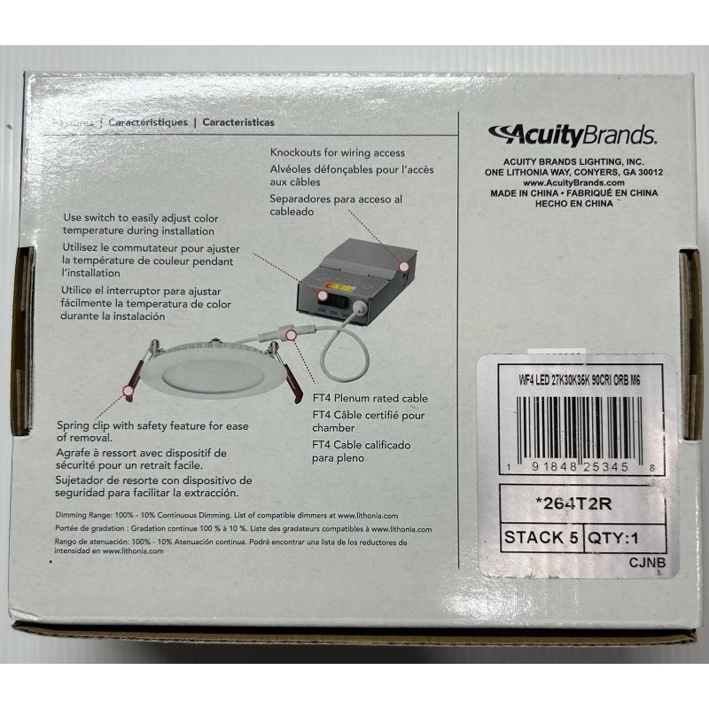 Lithonia Lighting WF4, 4" Wafer Oil-Rubbed Bronze Selectable LED Recessed