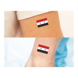 Womaha 30 Temporary Syria Flag Tattoos Fans Face Tattoo Stickers for Adults Kids Group Activity Props