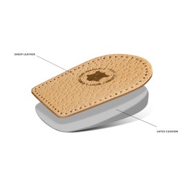 Kaps Elflex Shoe Insoles, Orthopaedic Heel Cushions, Leather Heel Pads, Various Sizes, beige