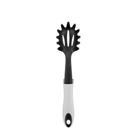 Chef Aid Black Nylon Spaghetti Spoon with Rest and Grip Handle, Ideal for use with Non-stick Kitchenware, 6.2 x 7 x 36.5 cm, 10E10024