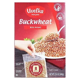 Uvelka Buckwheat Boil In Bag, 8 Bags x 80 Gram, (Net weight 22.6 Ounce / 640 Gram) Kasha. Imported from Russia