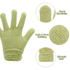 TAGVO 6 Pairs Magic Gloves for Kids, Winter Full Fingers Stretch Gloves Thermal Winter Gloves for Boys Girls Baby, Warm Knitted Gloves for School Commute Daily Wear Winter Aged 5-13