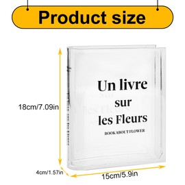 GLADFRESIT Transparent Book Flower Vase Simple High-End Style Acrylic Vase Decoration for Placement In Bedroom, Study, Living Room, for Home Decoration