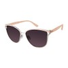 TAHARI Women's Metal Cat Eye-Vintage Sunglasses, Silver & Rose, 58