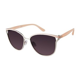 TAHARI Women's Metal Cat Eye-Vintage Sunglasses, Silver & Rose, 58 mm