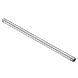 PATIKIL 304 Stainless Steel Pipe Fitting 3/8" NPT x 3/8" NPT Male Thread, 16inch/400mm Length Nipple Cast Pipe Coupling Fitting Connector