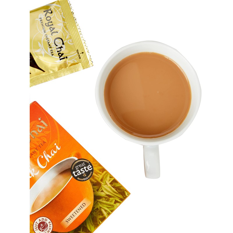 Royal Chai Premium Instant Tea, Karak Chai (sweetned) 10 Count