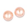 10-11mm Pink Button Freshwater Cultured Pearl Stud Post Earrings in