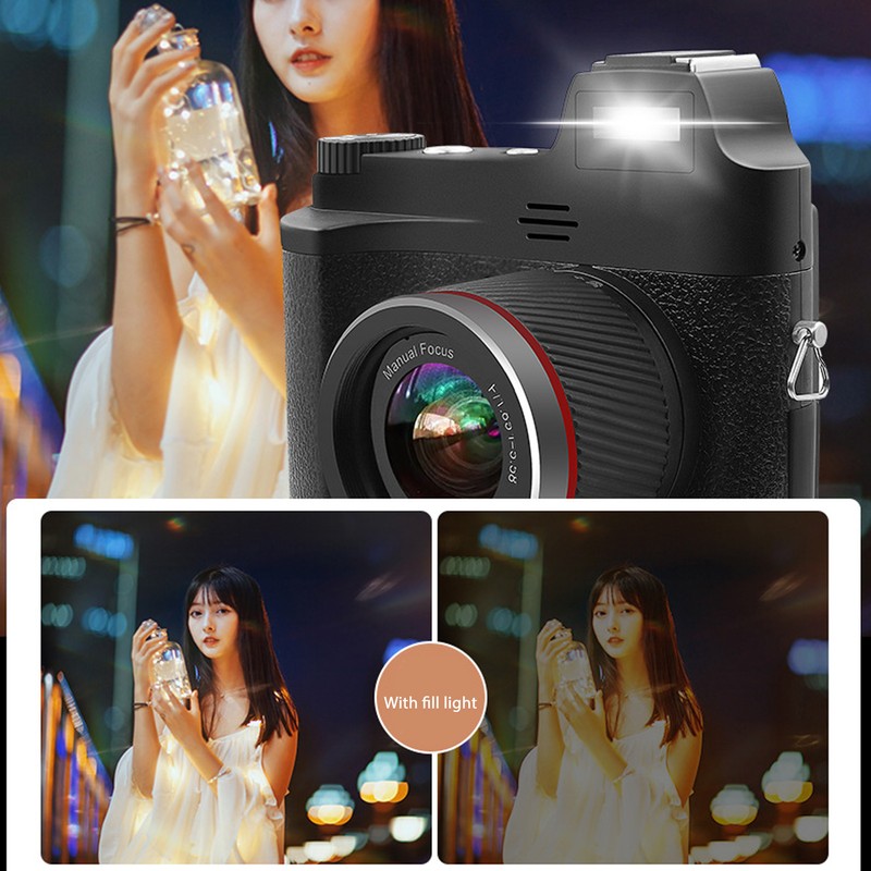 4K Digital Camera 48MP Manual Focusing Retro Anti Slip Pattern