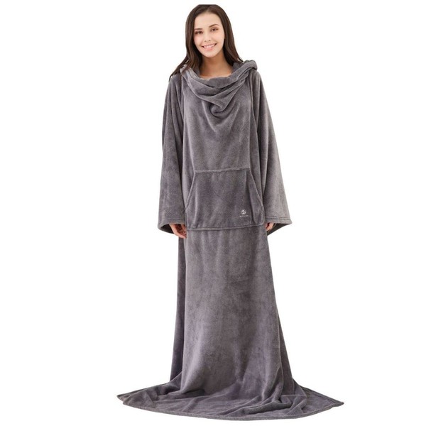 Recalma Cuddly Blanket with Sleeves, Soft Blanket with Sleeves, Warm