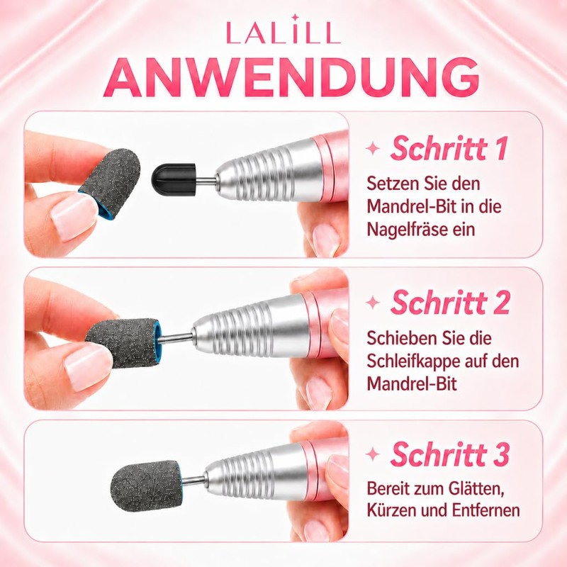 LALILL Sanding Caps LUX Pack of 50 - Graphite Milling