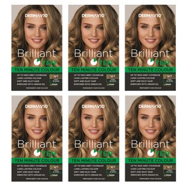 Brilliant Ten DARK BLONDE - Permanent Hair Colour | Vegan | Against Animal Testing | Long Lasting | 10 Minutes Technology- 6 pack