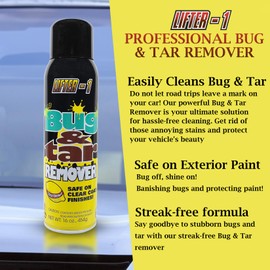 Lifter-1 Bug and Tar Remover for Cars, Trucks, RVs, and SUVs, Fresh Citrus Spray for Stuck On Grime, Clean Auto Detailing Accessory, Streak Free Shine, Safe on Exterior Paint – Pack of 1